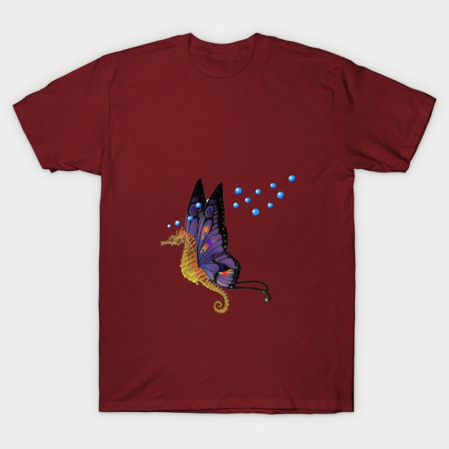 butterfly seahorse T-Shirt by wolfmanjaq